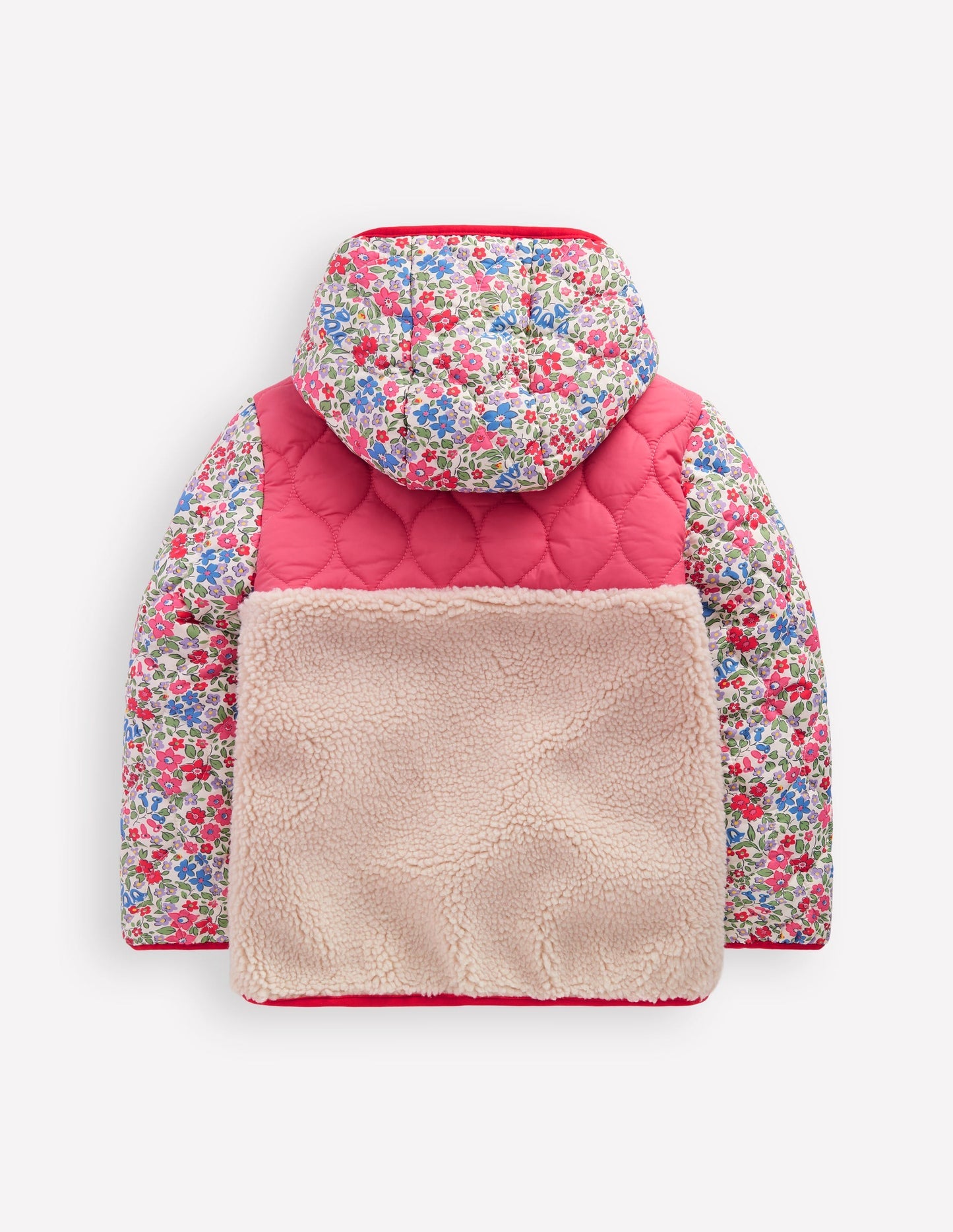 Boden Janie Borg Mix Jacket - Rose Pink Flowerbed