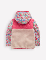 Boden Janie Borg Mix Jacket - Rose Pink Flowerbed