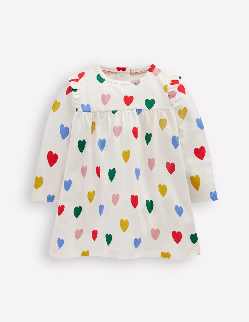 Boden Printed Jersey Dress - Rainbow Hearts
