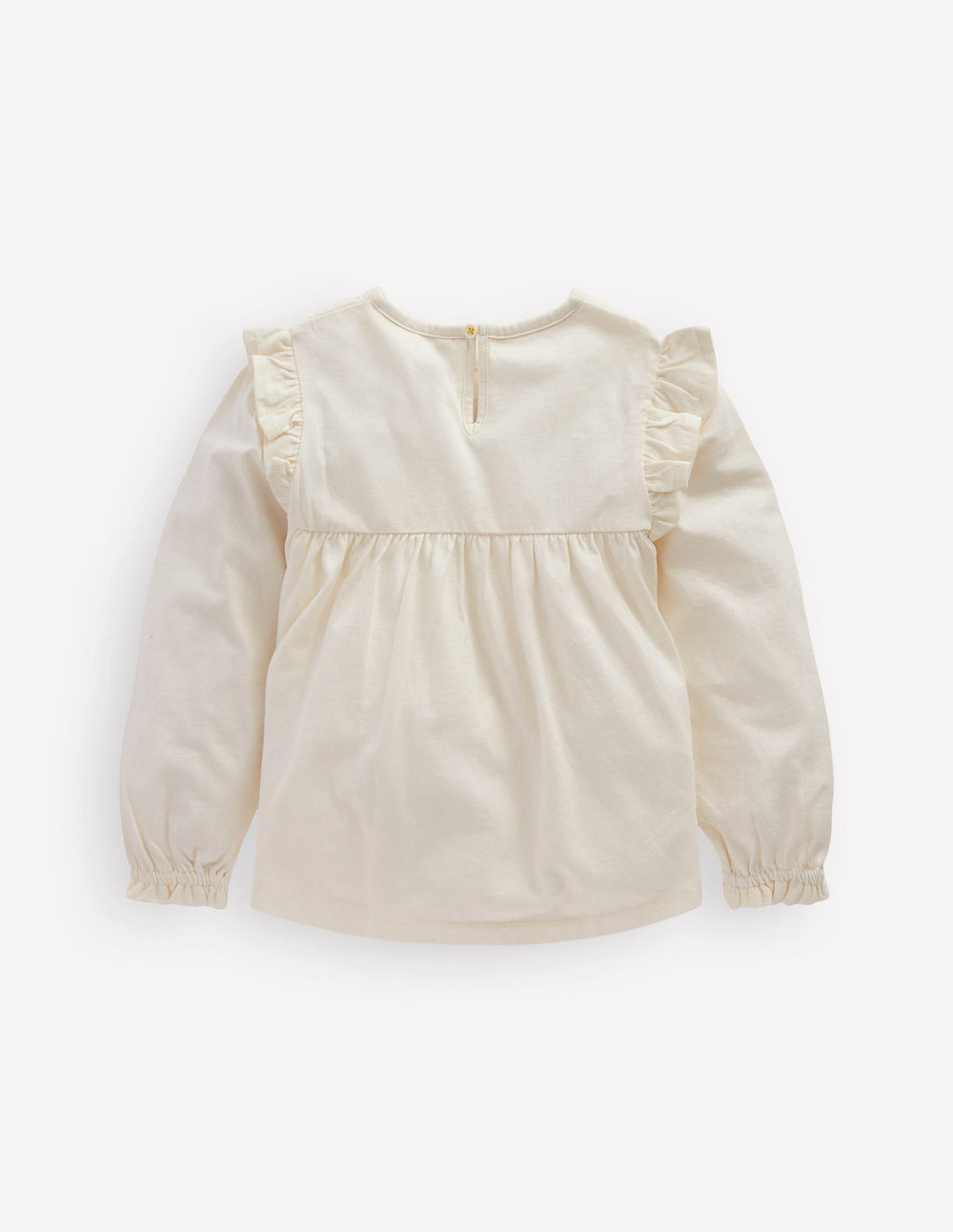 Boden Embroidered Jersey Yoke Top - Soft Ivory Embroidery