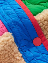 Boden Janie Borg Mix Jacket - Multi Colourblock