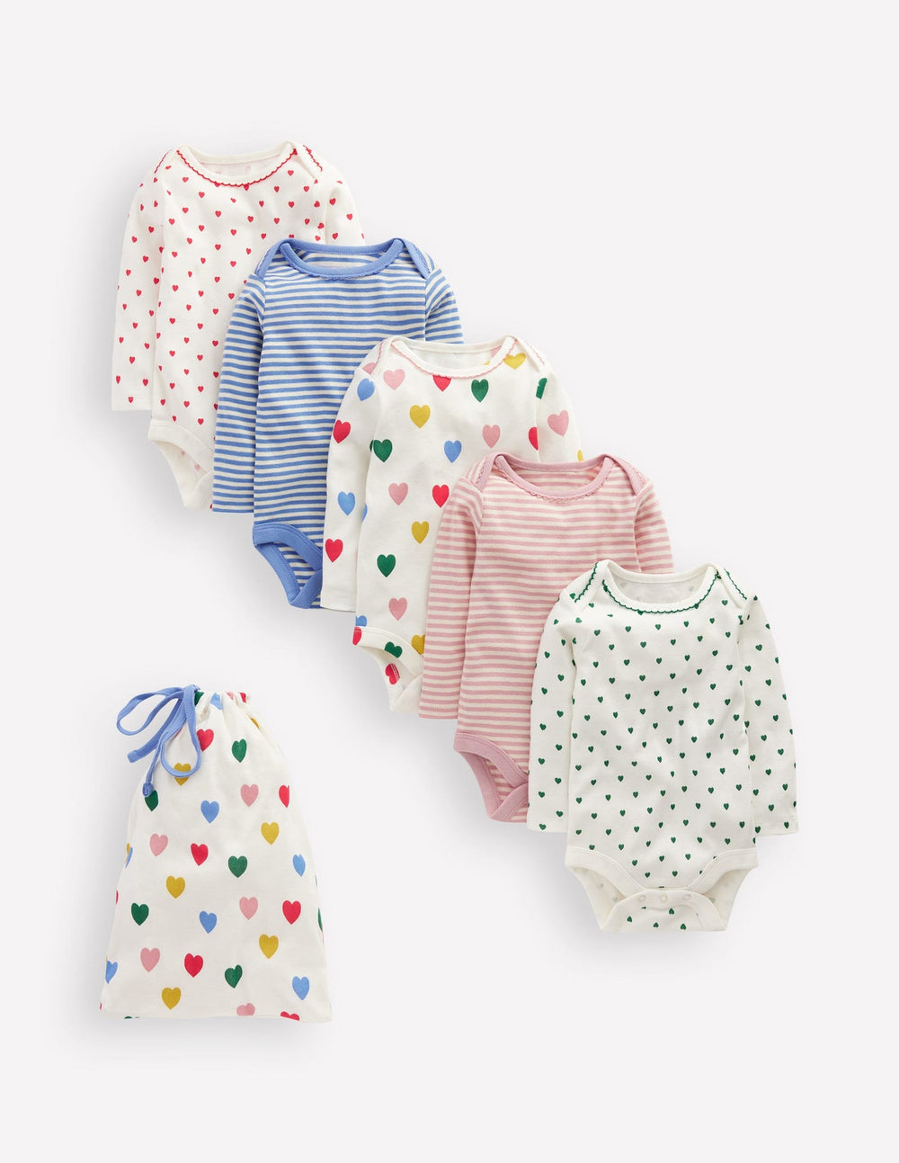Boden 5 - pack Bodies - Multi Hearts
