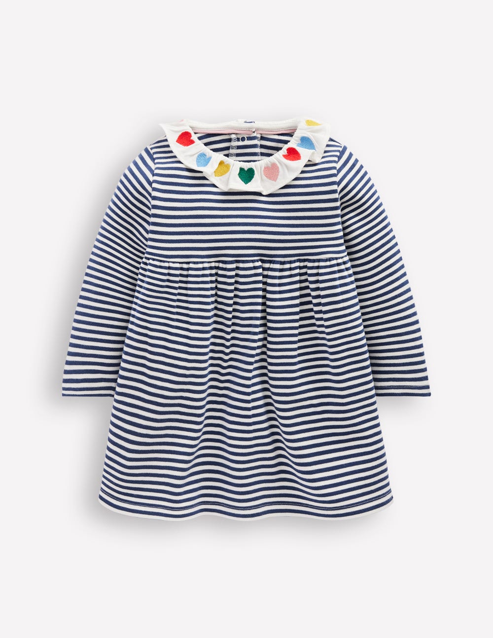 Boden Ribbed Jersey Dress - Starboard Blue Ivory Stripe