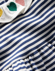 Boden Ribbed Jersey Dress - Starboard Blue Ivory Stripe