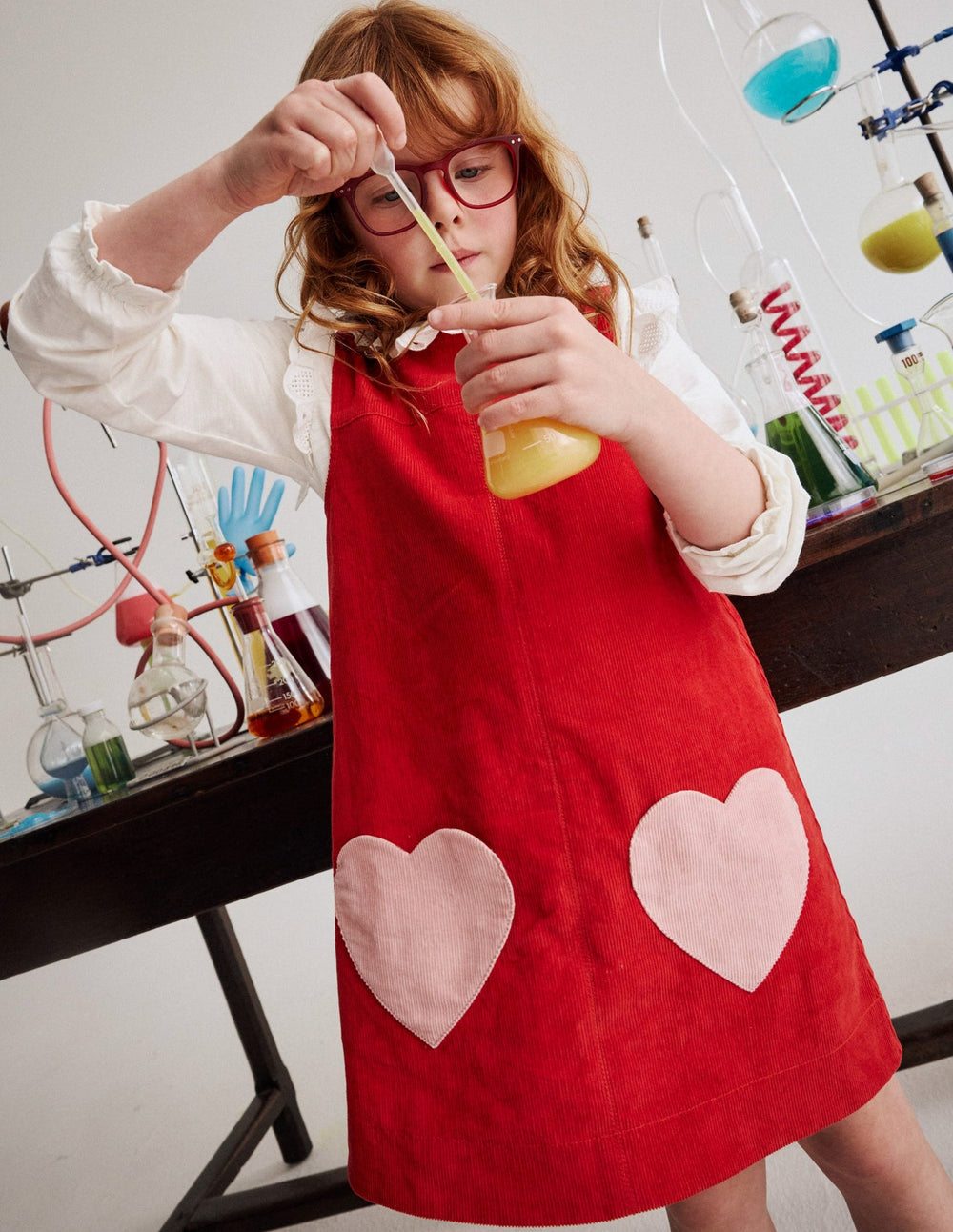 Boden Saffy Cord Pinafore Dress - Poppy Red