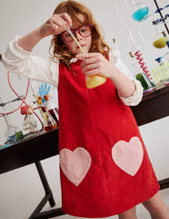 Boden Saffy Cord Pinafore Dress - Poppy Red