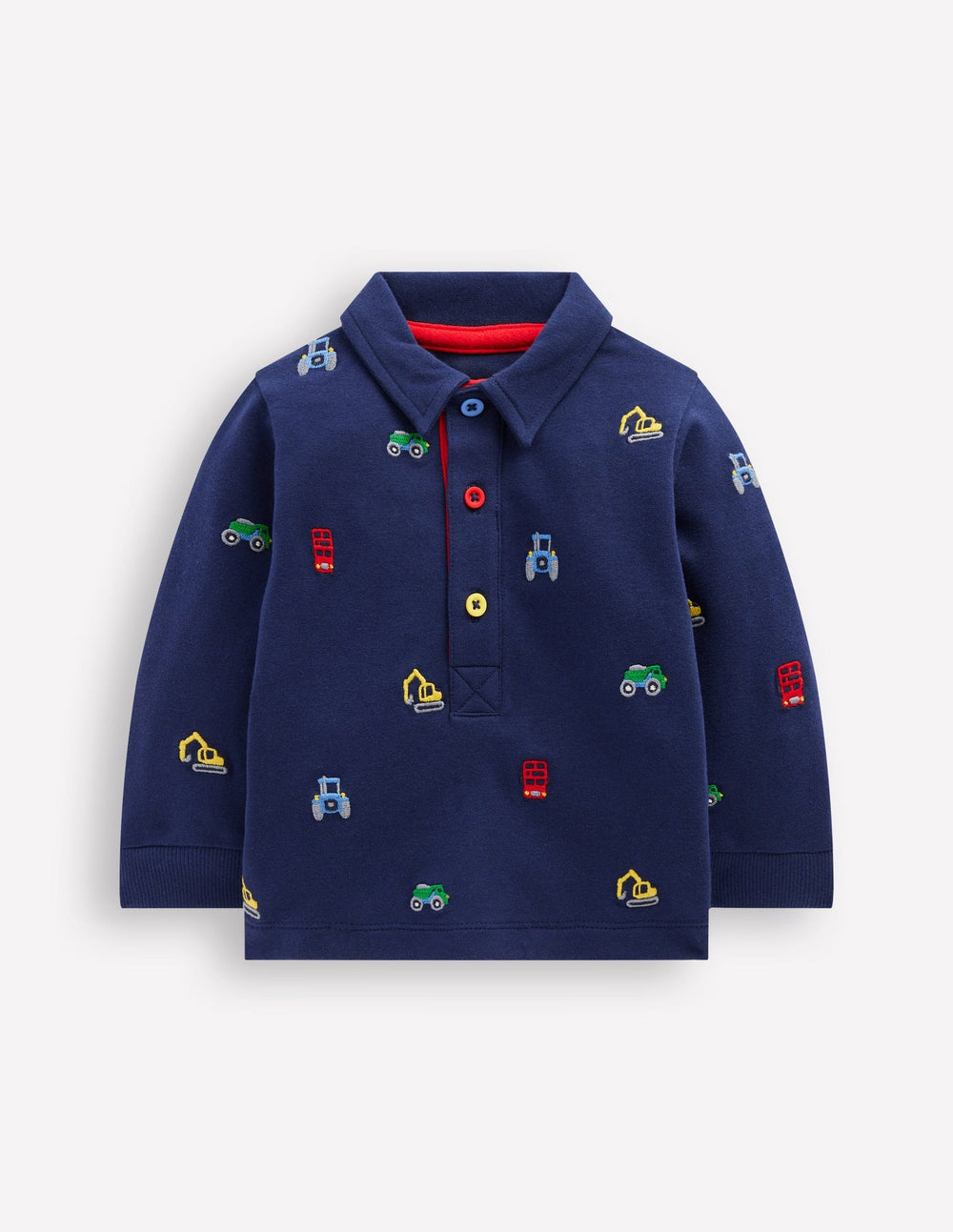 Boden Rugby Shirt - Blue Transport Embroidery