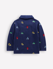 Boden Rugby Shirt - Blue Transport Embroidery