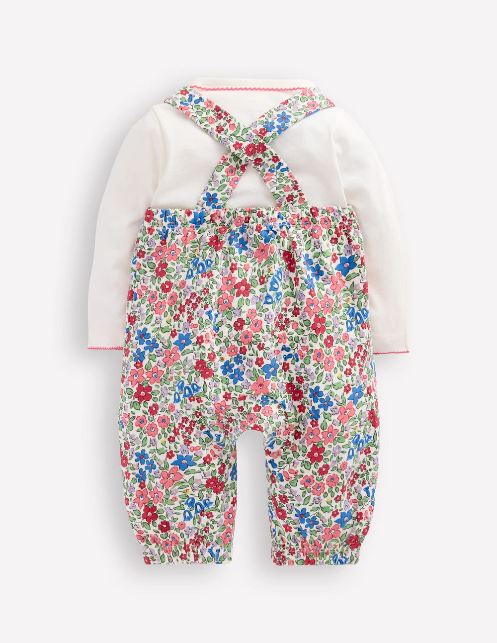 Boden Jersey Overalls Set - Rose Pink Flowerbed