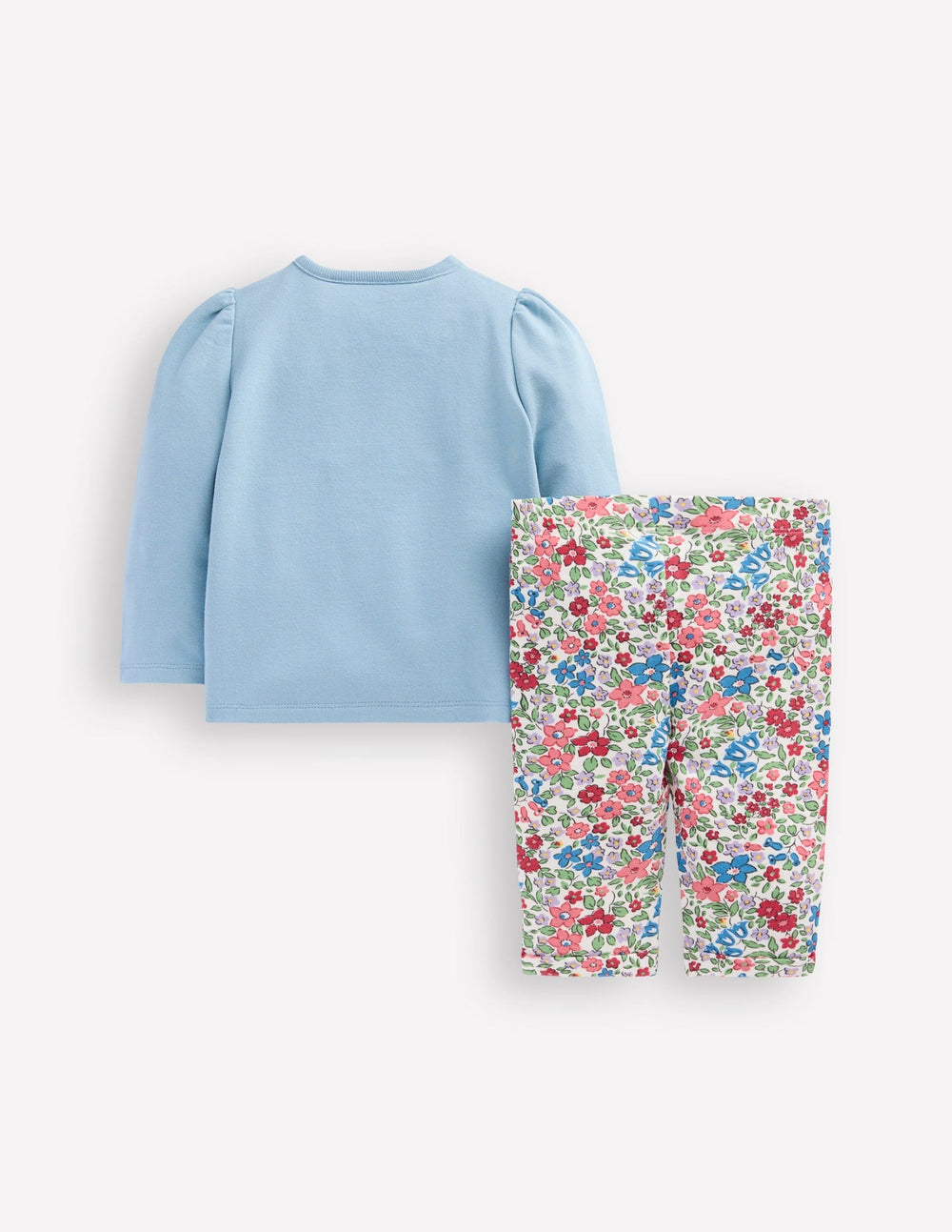 Boden Appliqué Jersey Play Set - Blue Floral Hearts