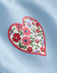 Boden Appliqué Jersey Play Set - Blue Floral Hearts