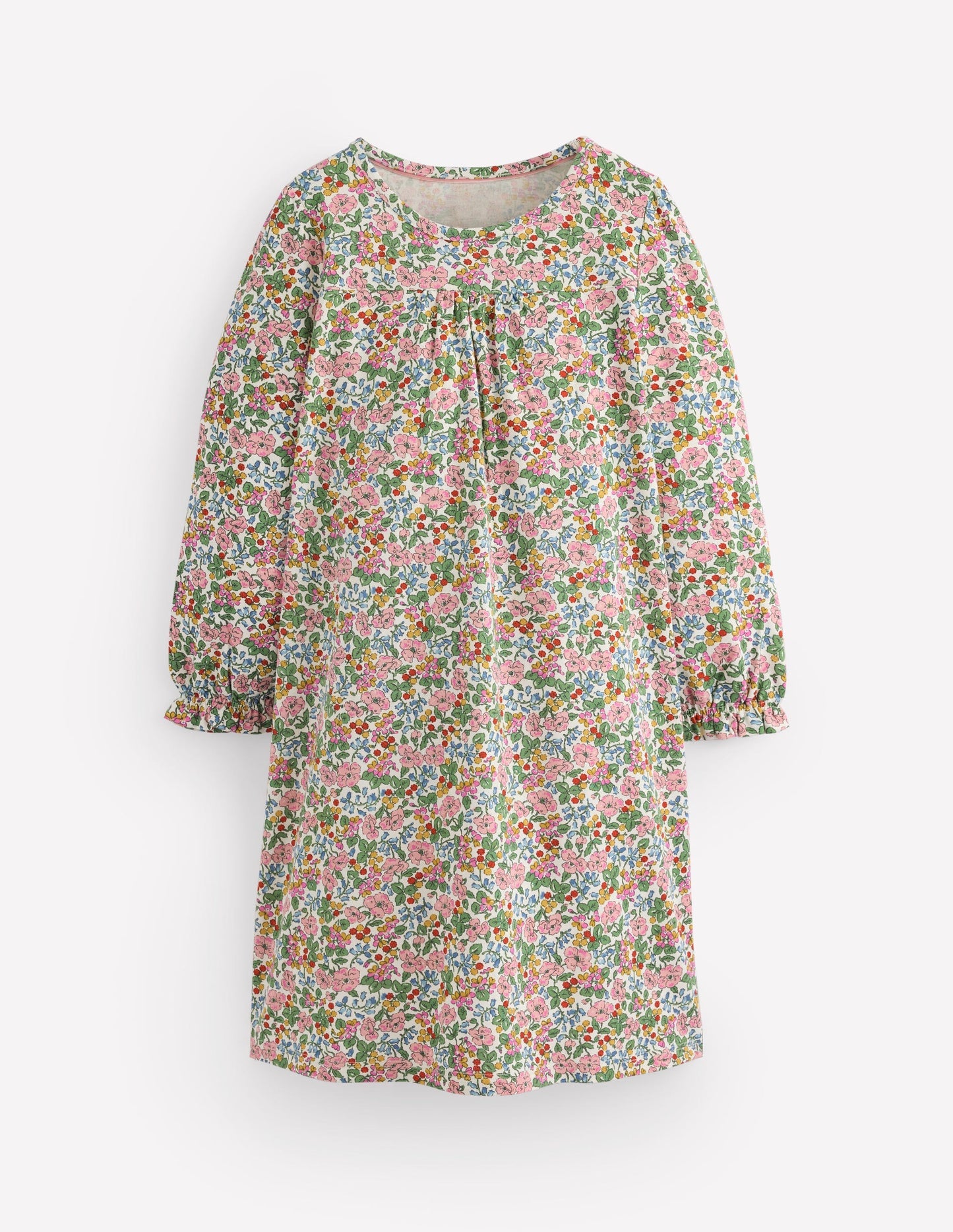 Boden Printed Long Sleeve Nightie - Coconut Milk Berry Floral