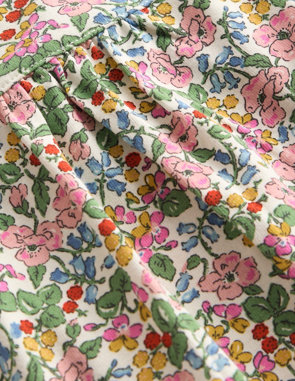 Boden Printed Long Sleeve Nightie - Coconut Milk Berry Floral