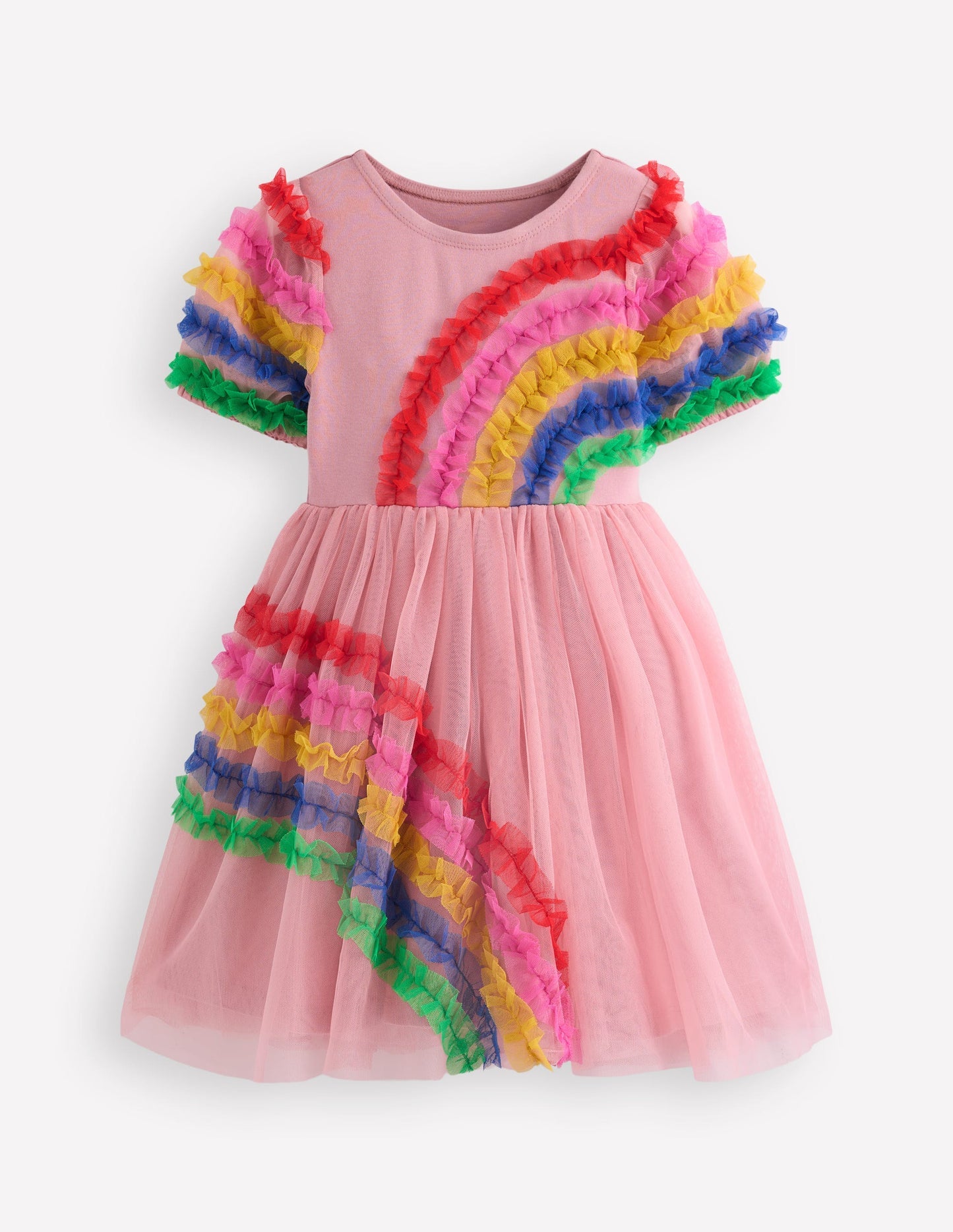 Boden New Tulle Logo Jersey Dress - Zephyr Rainbow
