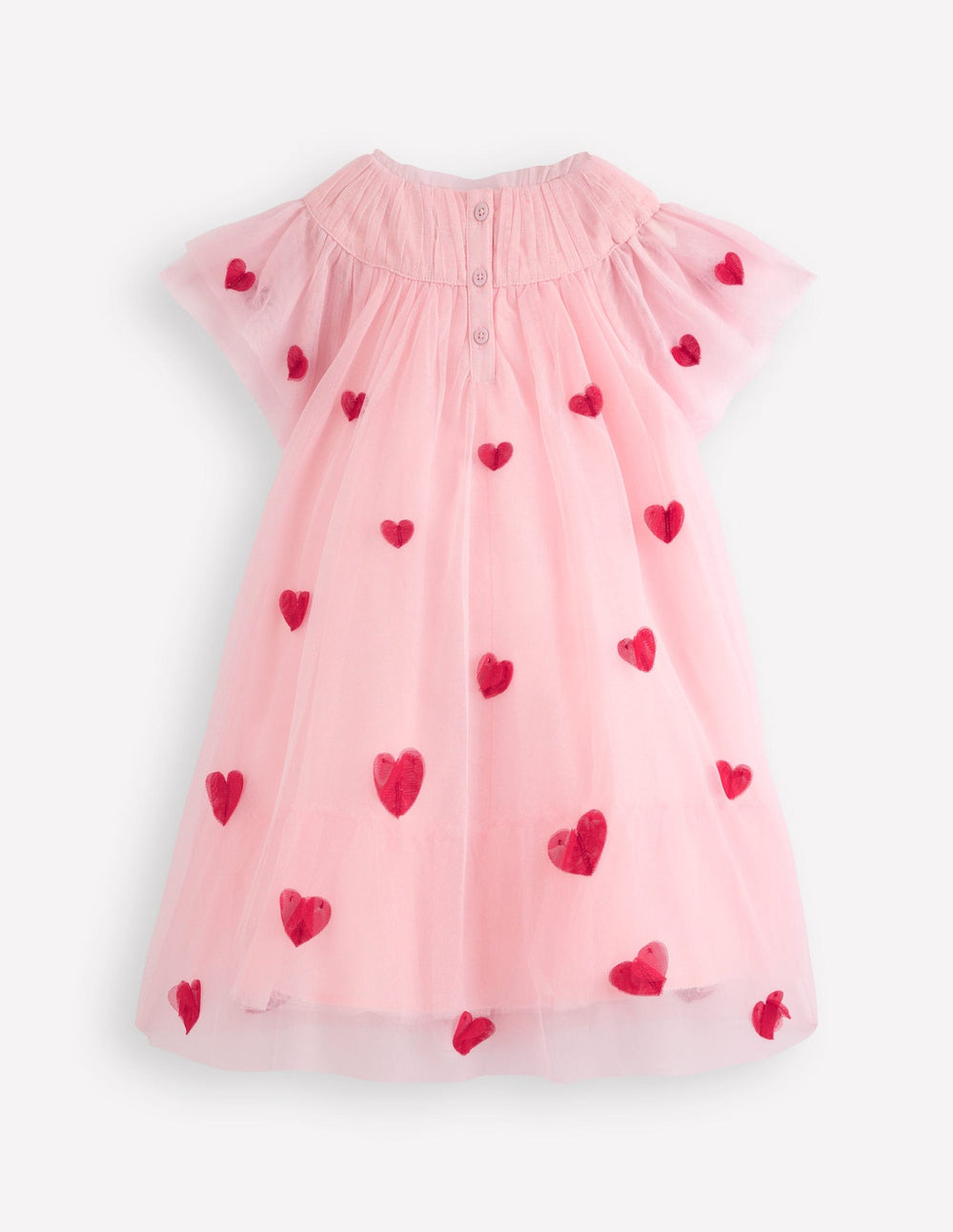 Boden Tiered Tulle Dress - Chalk Pink Hearts