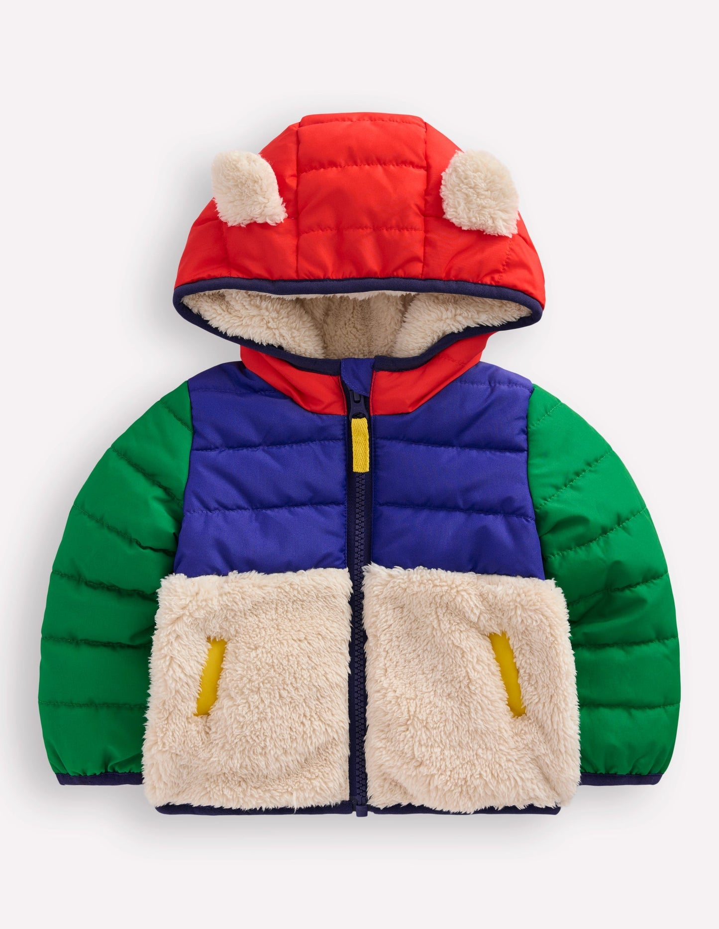 Boden Mixed Borg Jacket - Multi Colour Block