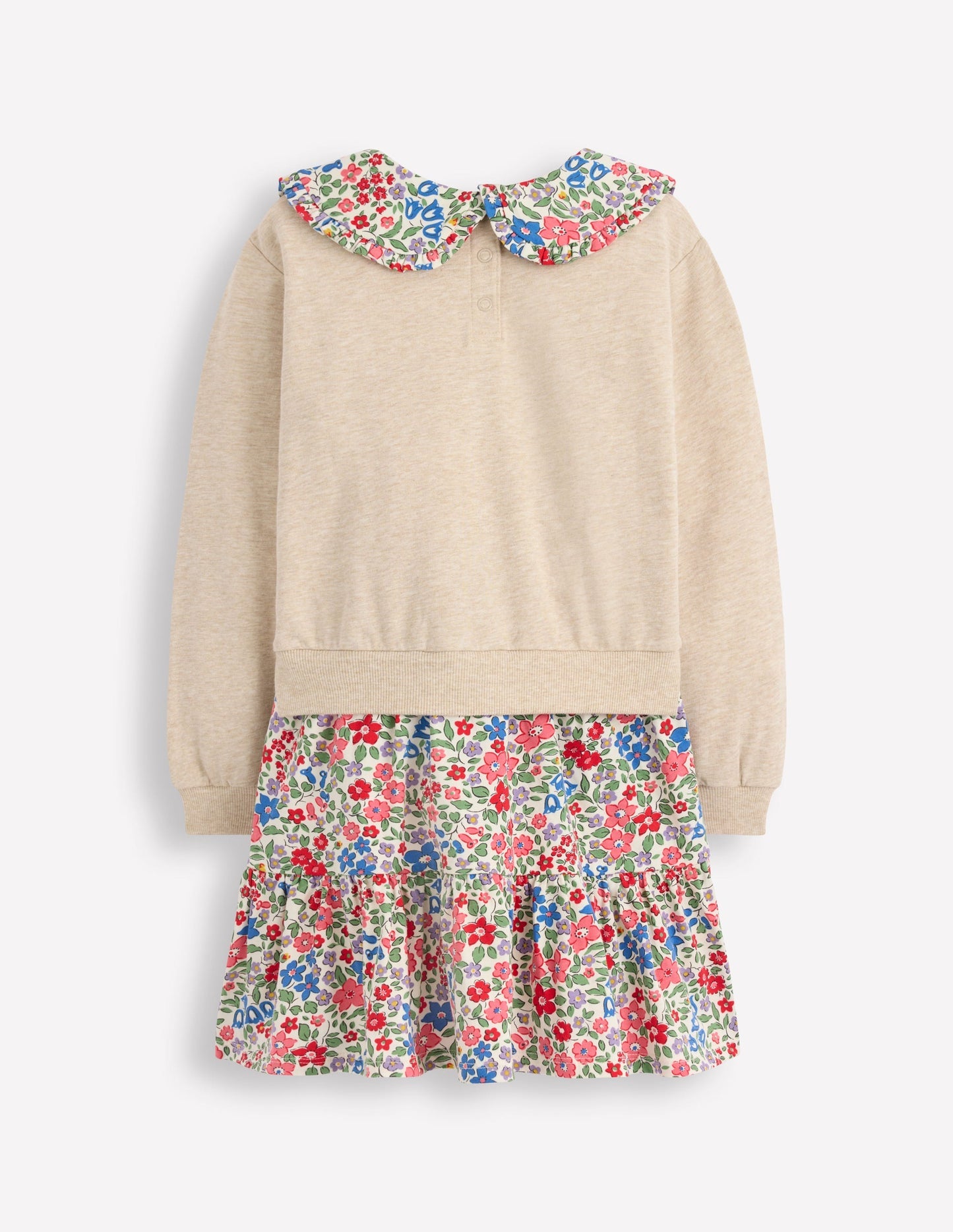 Boden 2 - in - 1 Sweatshirt Dress - Ivory Berry Floral