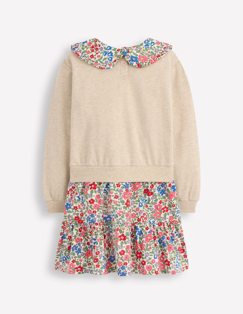 Boden 2 - in - 1 Sweatshirt Dress - Ivory Berry Floral