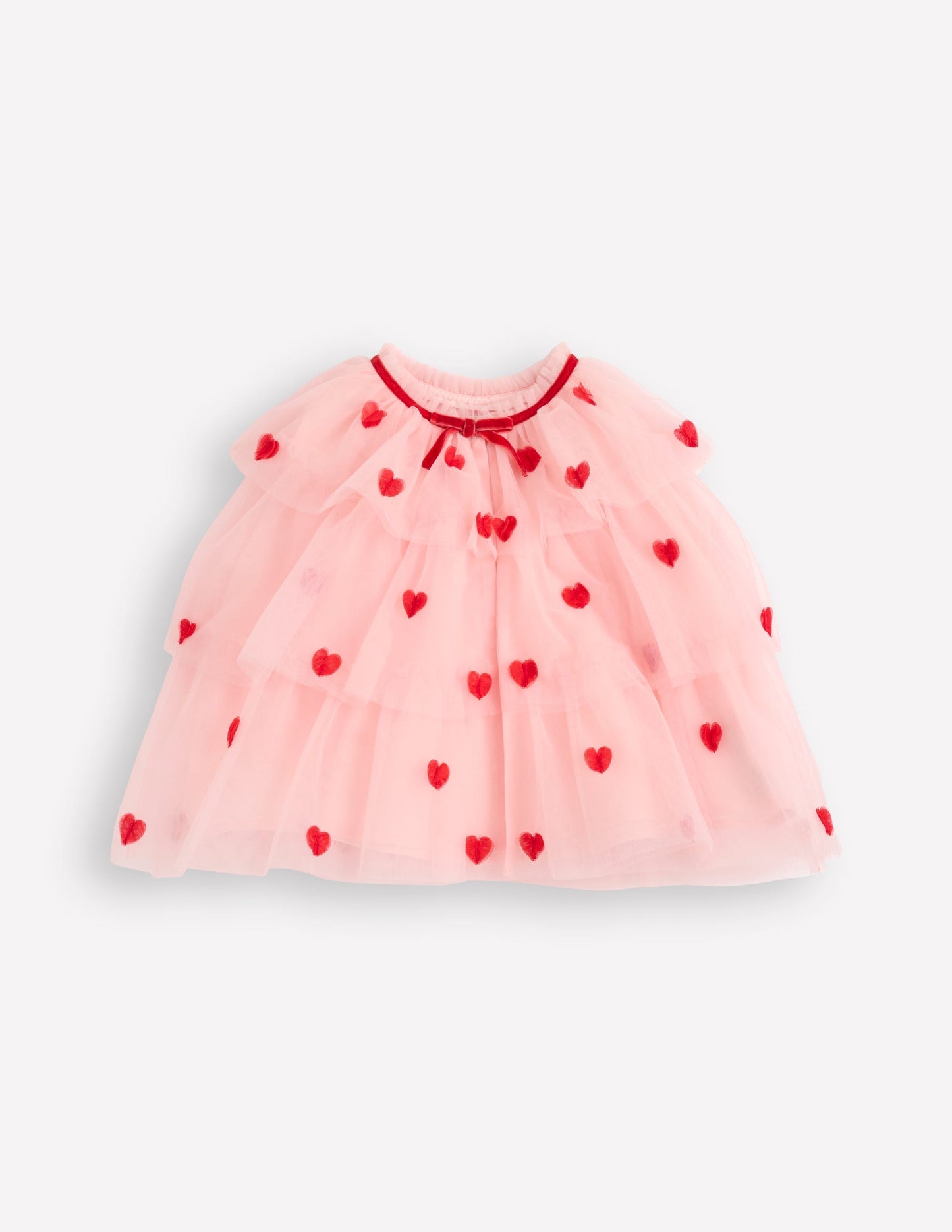 Boden Tulle Heart Cape - Chalk Pink Hearts