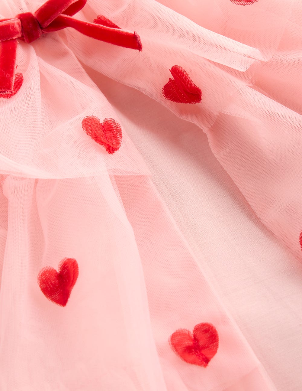 Boden Tulle Heart Cape - Chalk Pink Hearts