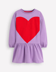 Boden Logo Sweatshirt Dress - Aster Purple
