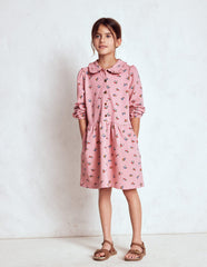 Boden Cosy Jersey Shirt Dress - Vintage Pink Spaced Ditsy