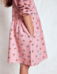 Boden Cosy Jersey Shirt Dress - Vintage Pink Spaced Ditsy