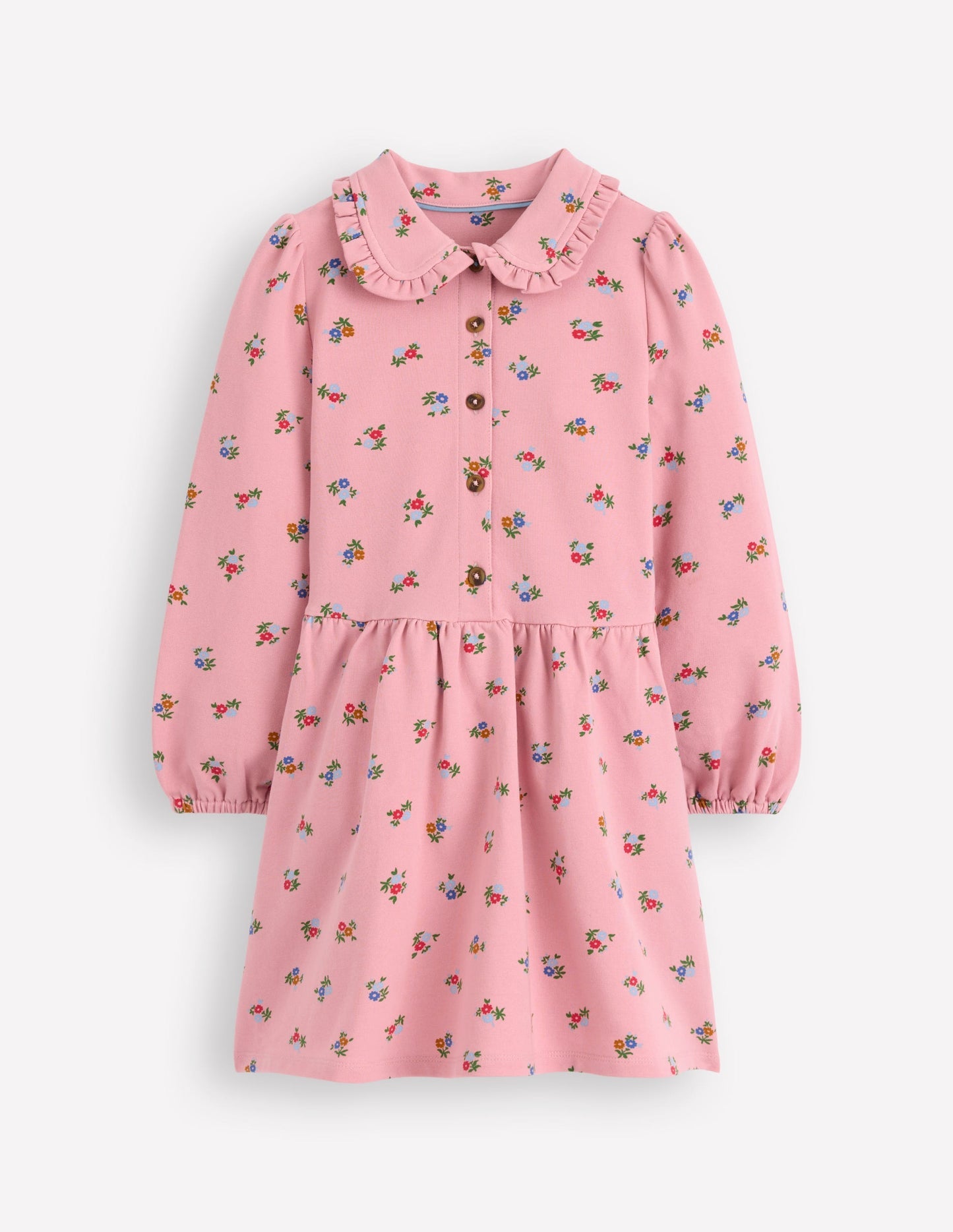 Boden Cosy Jersey Shirt Dress - Vintage Pink Spaced Ditsy