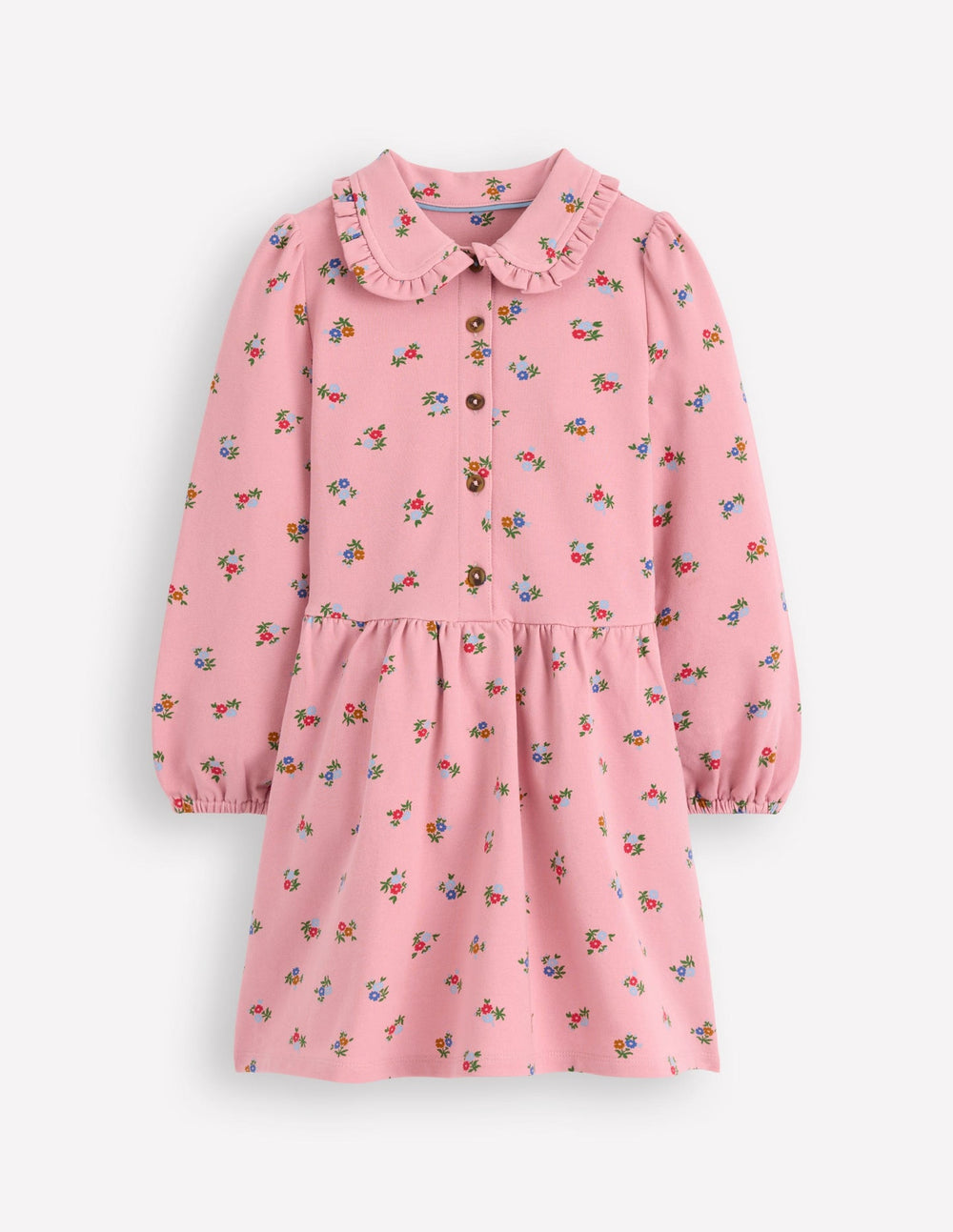 Boden Cosy Jersey Shirt Dress - Vintage Pink Spaced Ditsy