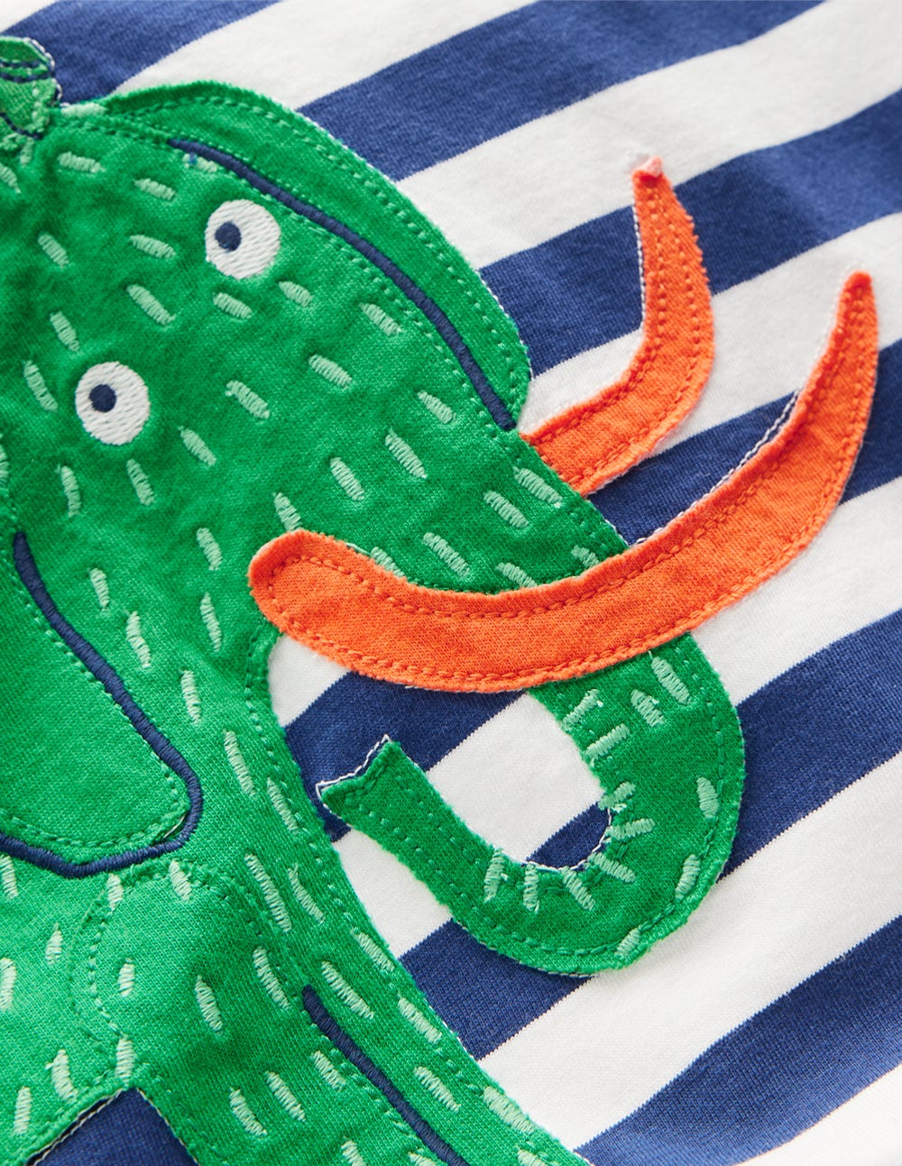 Boden Short Sleeve Appliqué T-shirt - Prehistoric Animals Applique
