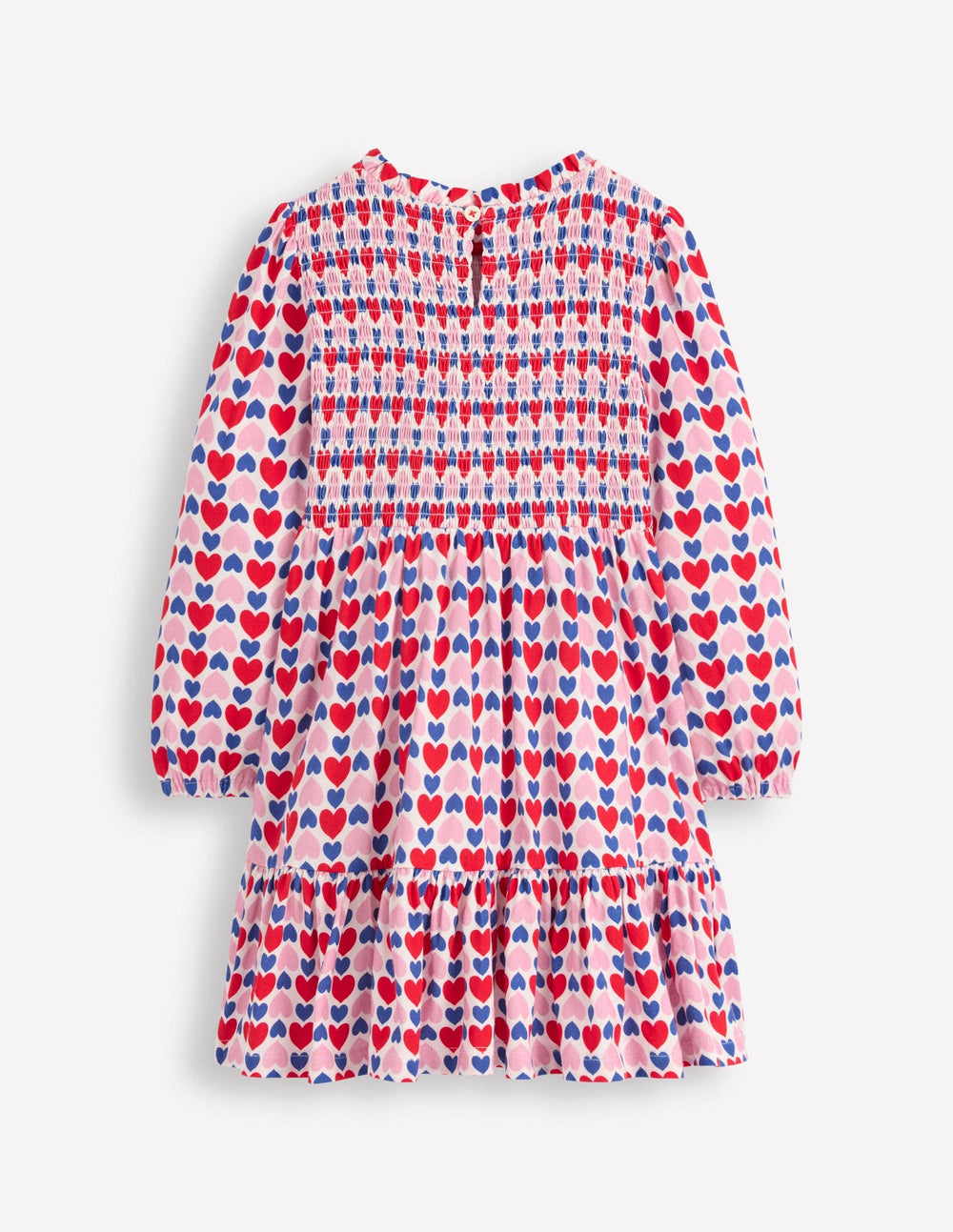 Boden Aurora Long Sleeve Dress - Poppy Red Geo Heart