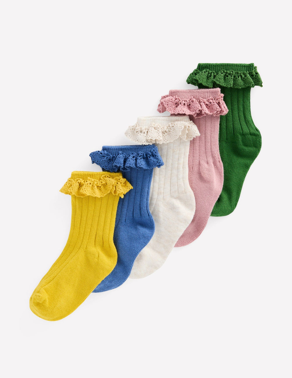 Boden 5 - Pack Baby Frilly Socks - Multi