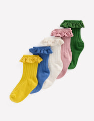 Boden 5 - Pack Baby Frilly Socks - Multi
