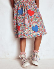 Boden Appliqué T-shirt Dress - Rose Pink Flowerbed Hearts