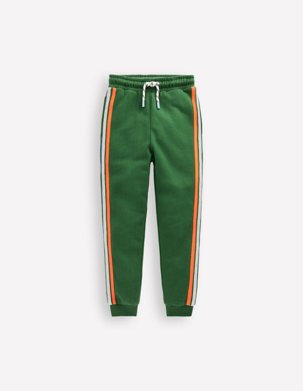 Boden Rainbow Stripe Sweatpants - Pine Green