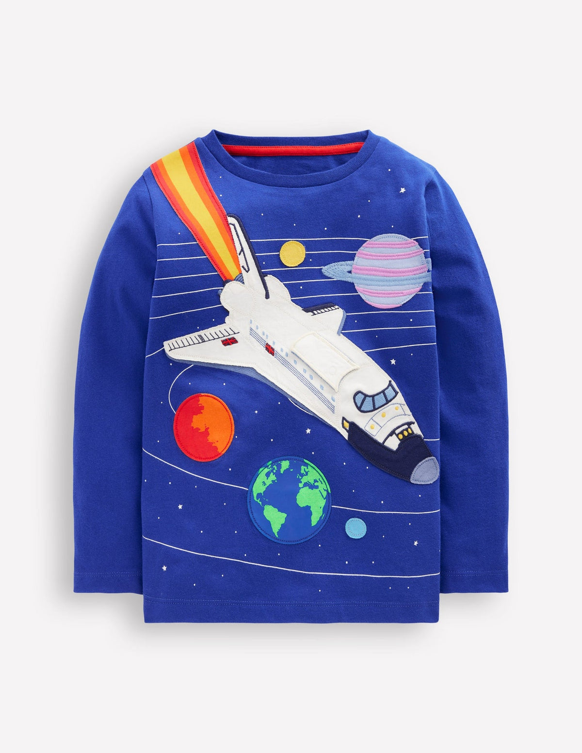 Boden Lift - the - flap T-shirt - Bright Blue Rocket
