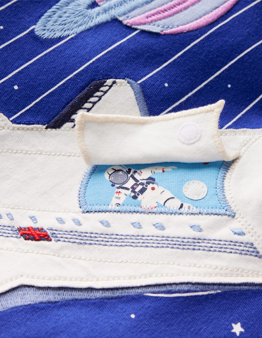 Boden Lift - the - flap T-shirt - Bright Blue Rocket