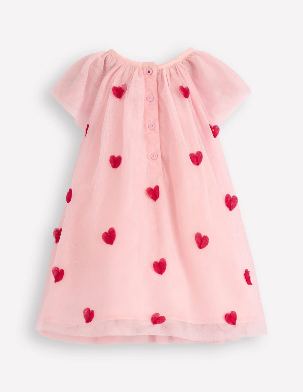 Boden Layered Tulle Dress - Chalk Pink Hearts