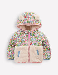 Boden Mixed Borg Jacket - Ivory Berry Floral
