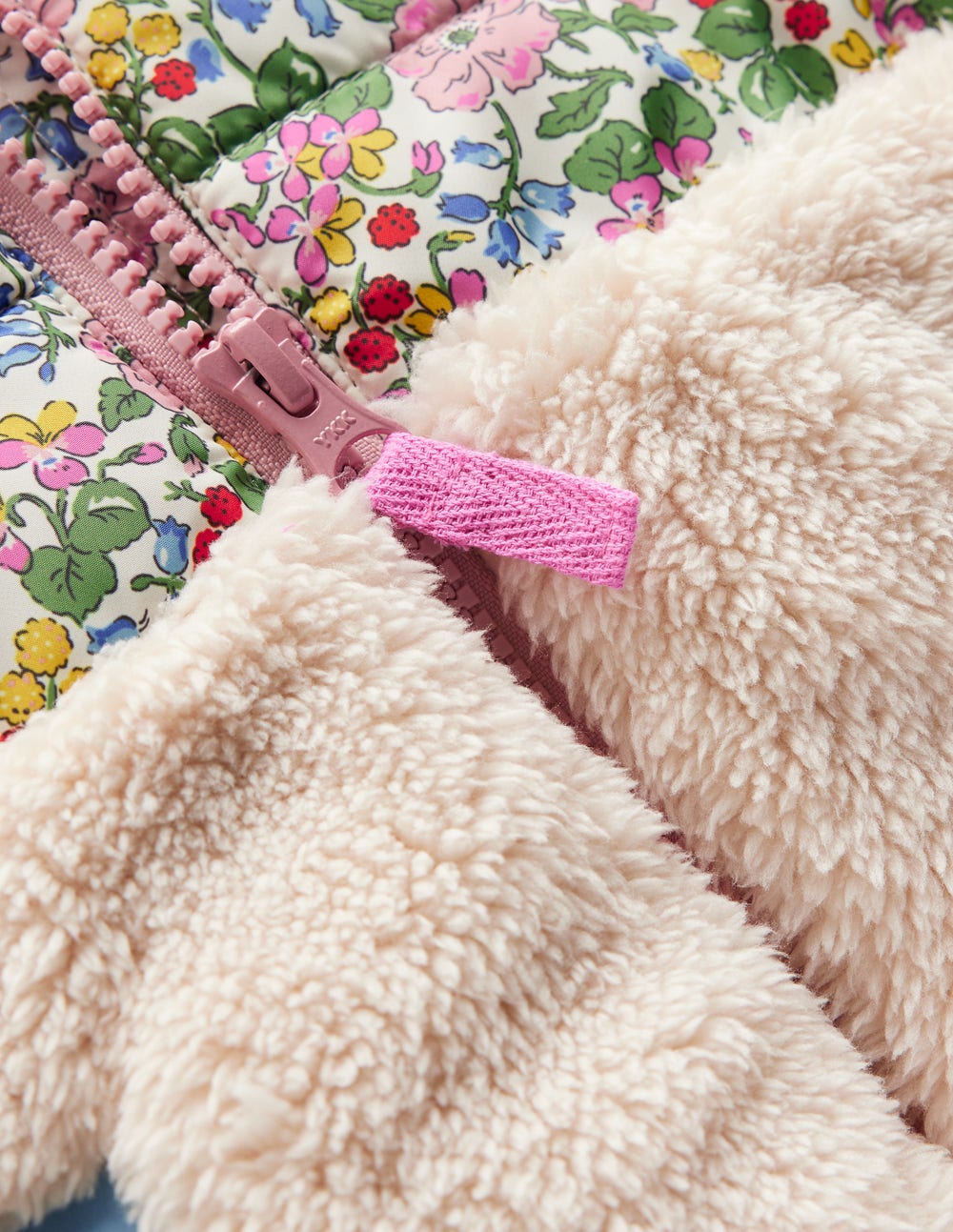 Boden Mixed Borg Jacket - Ivory Berry Floral