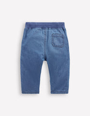 Boden Cosy Lined Pants - Blue Chambray