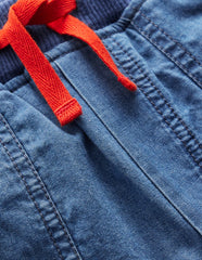 Boden Cosy Lined Pants - Blue Chambray