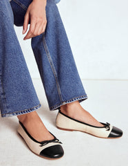 Boden Kitty Flexi Sole Ballet Flats - Ecru/Black