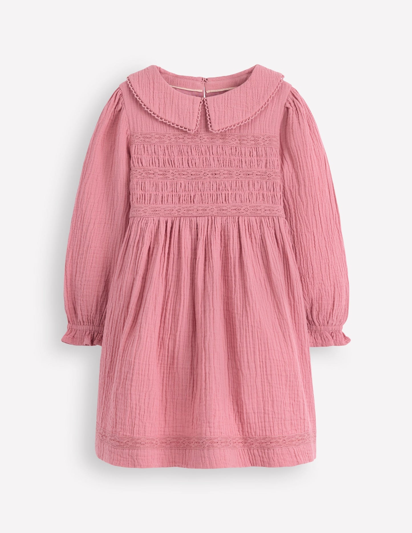 Boden Double Cloth Collared Dress - Pink Heather