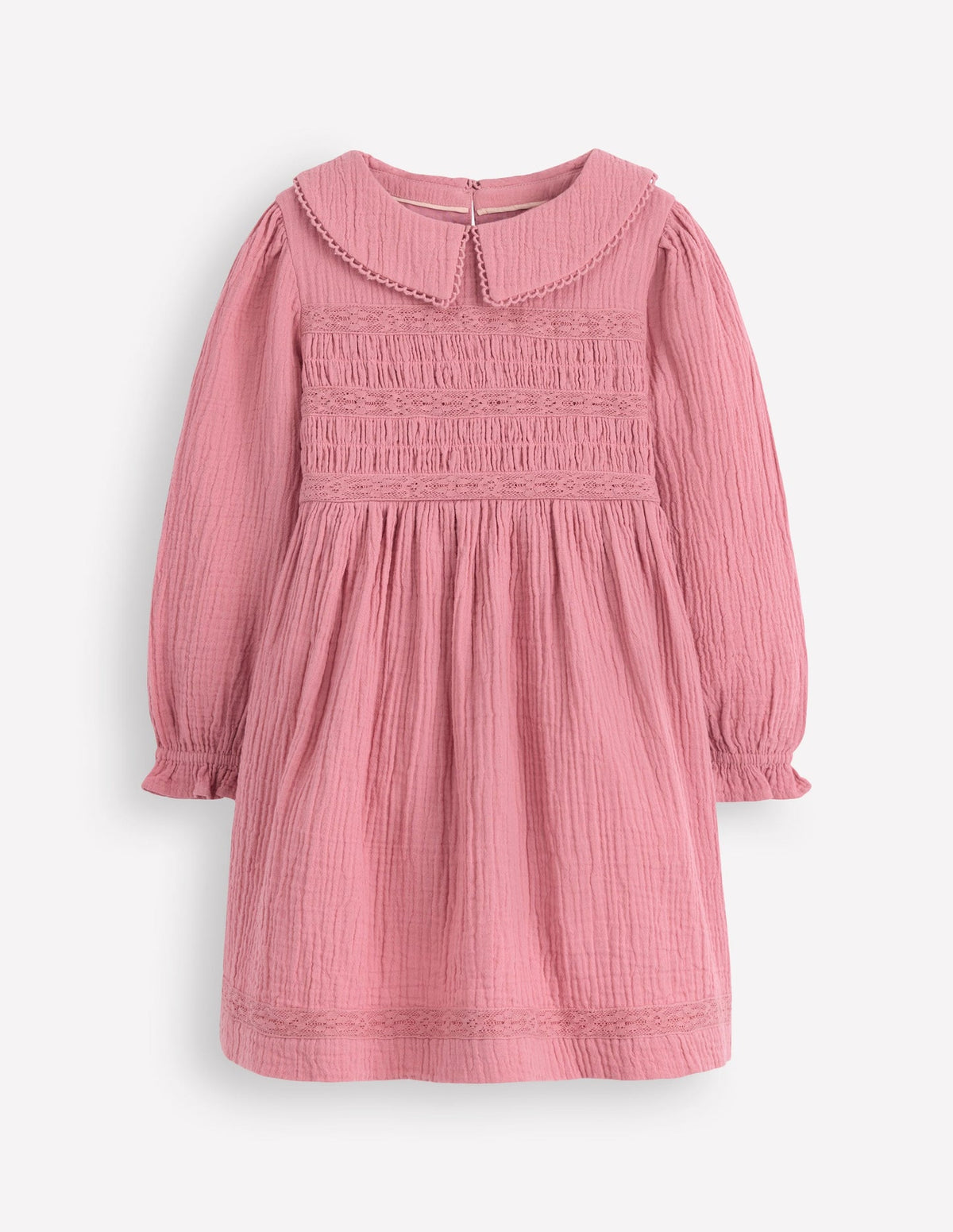 Boden Double Cloth Collared Dress - Pink Heather