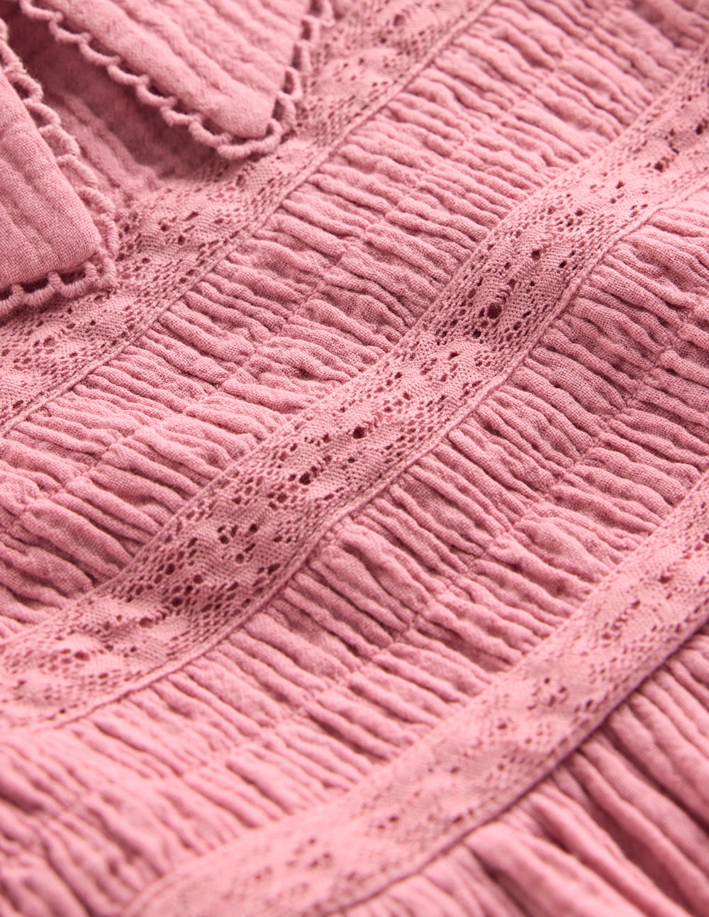 Boden Double Cloth Collared Dress - Pink Heather