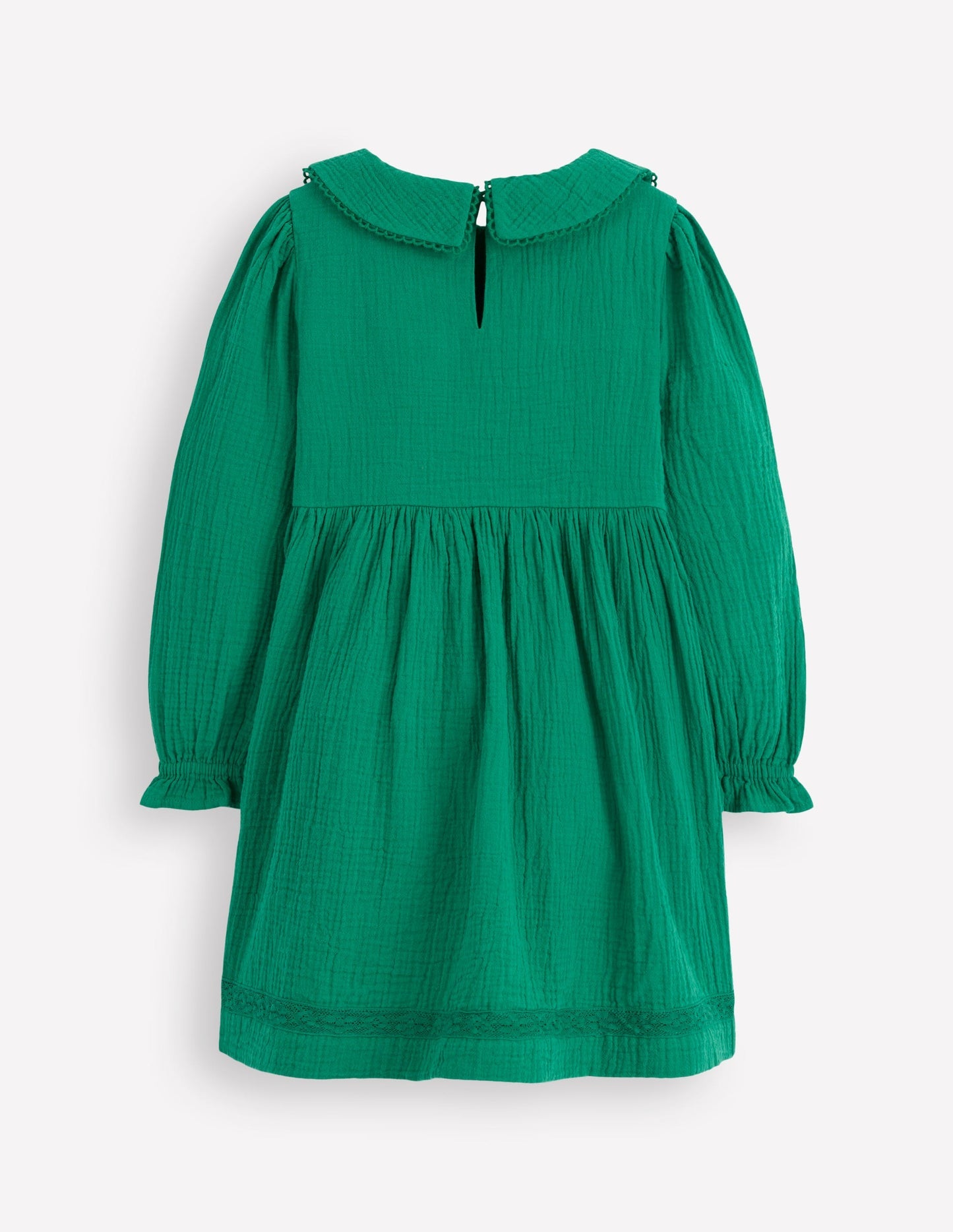 Boden Double Cloth Collared Dress - Shady Green