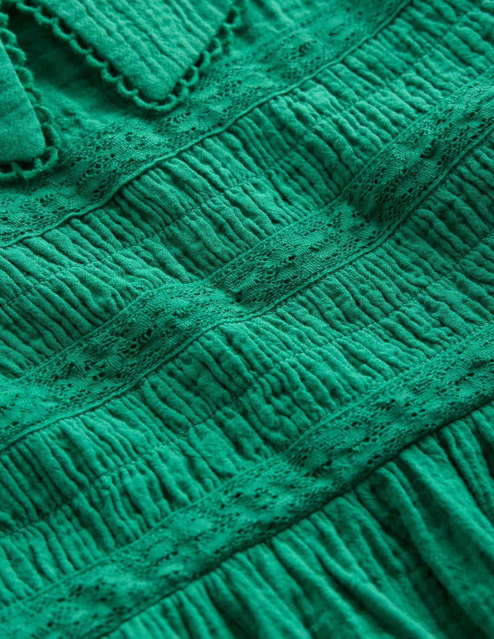 Boden Double Cloth Collared Dress - Shady Green