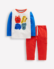 Boden Jersey Overalls Play Set - Multi Dogs