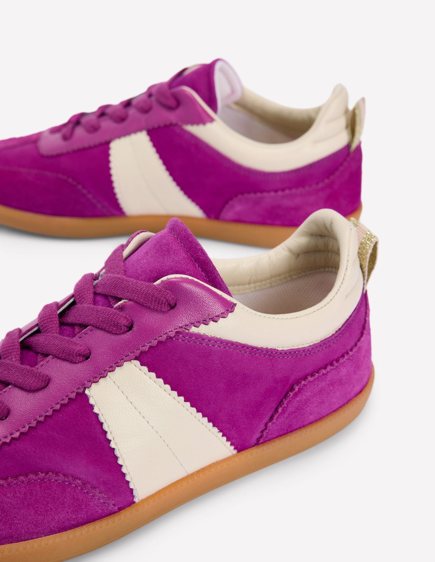 Boden Erin Retro Tennis Trainers - Regal Purple